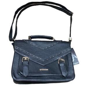 NWT Rampage Black satchel style purse with handle, shoulder strap or cross body
